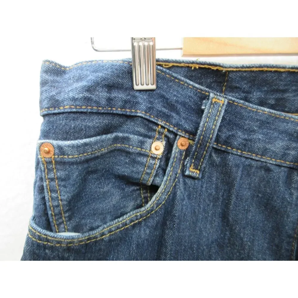 Levi's 501 Mens Jeans 34x32 Dark Wash Denim Button Fly 00501-0115